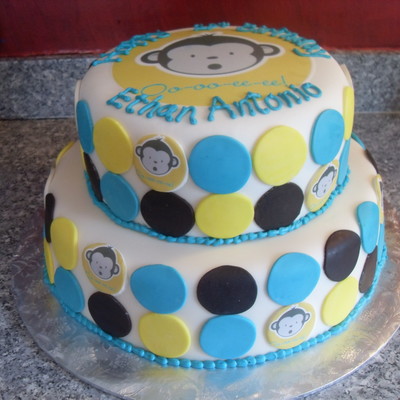 Mod Monkey Birthday Cake