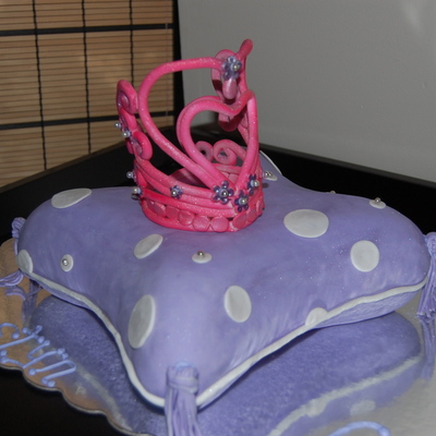 Pillow Cake With Fondant Princess Tiara
