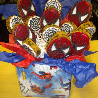 Spiderman Cookie Bouquet!