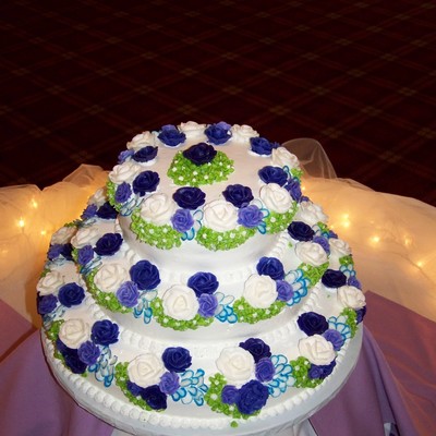 Purple Floral Wedding Cake