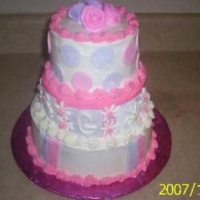 Pink And Purple Baby Shower Cake