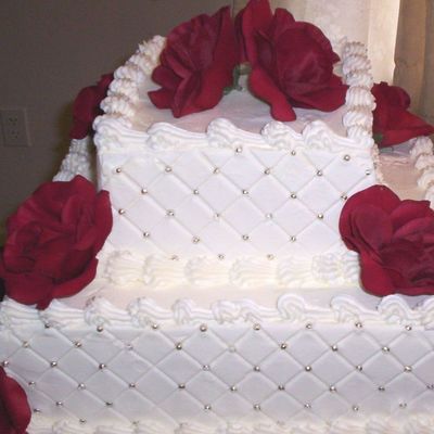 White Two Tier Square Cake