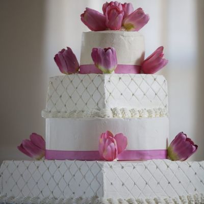 Yellow Square Wedding Cake