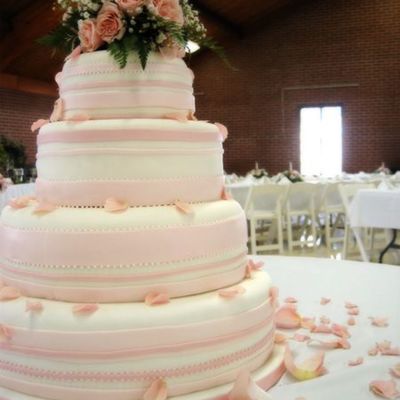 Another View Of Fondant Ribbons Cake