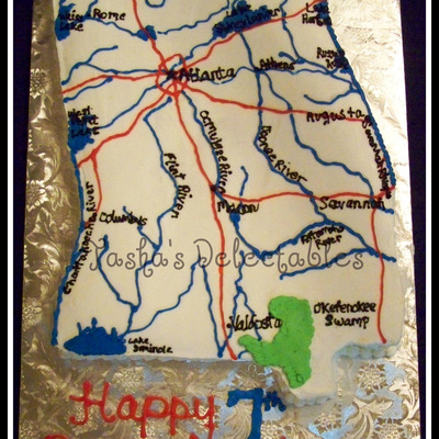 Georgia Map Birthday Cake
