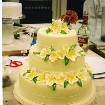 Hawaiian/ Plumeria Wedding Cake