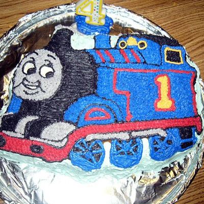 Thomas, My First Cake With Theis Style Decorating!
