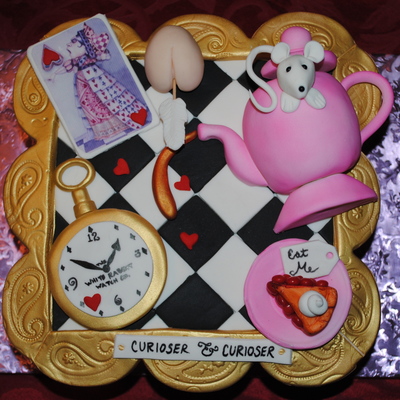 Wonderland Themed Birthday Cake