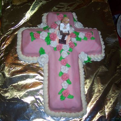 Pink Cross With Roses