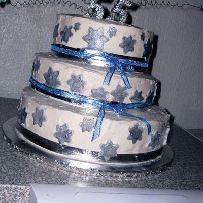 Silver Stars Birthday Cake