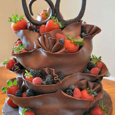 Chocolate And Fruit Birthday Cake