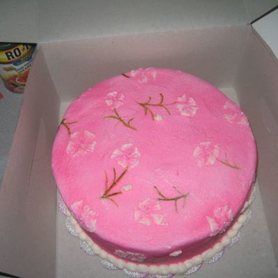 Pink W/white Flowers