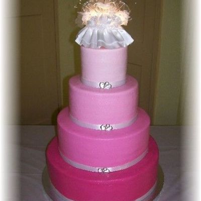 Graduated Pinks Wedding Cake