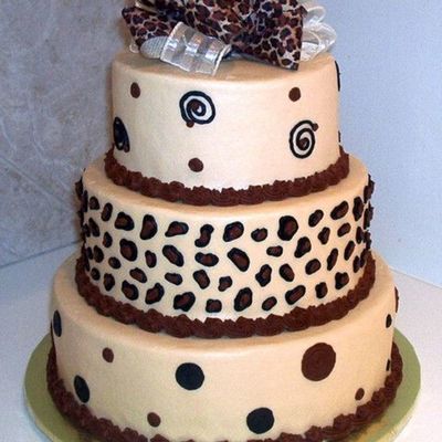Brown Leopard Wedding Cake