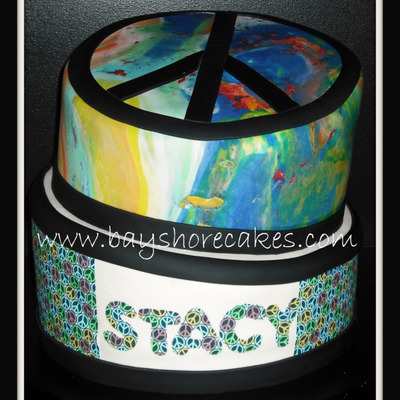 Peace Sign Birthday Cake