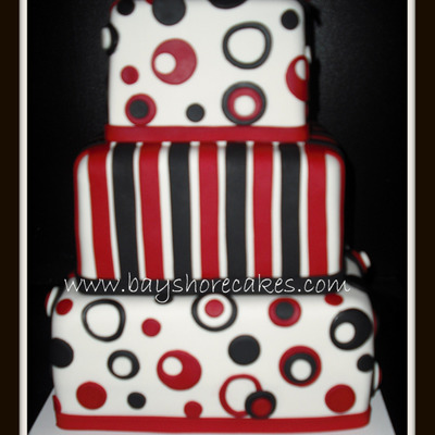 Red And Black Mini Wedding Cake