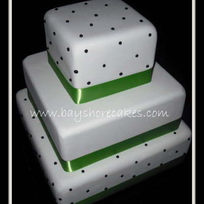 3 Tier Green And Black Wedding Cake