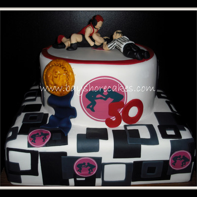 Wrestling Themed Birthday Cake