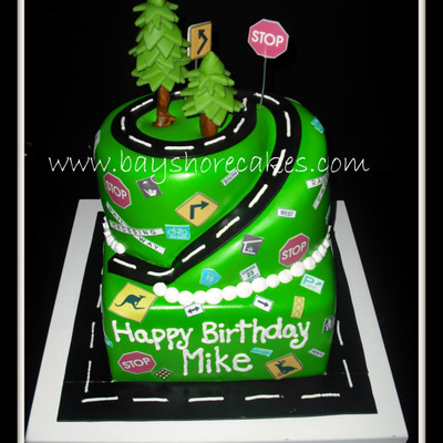 Road Bike Themed Birthday Cake