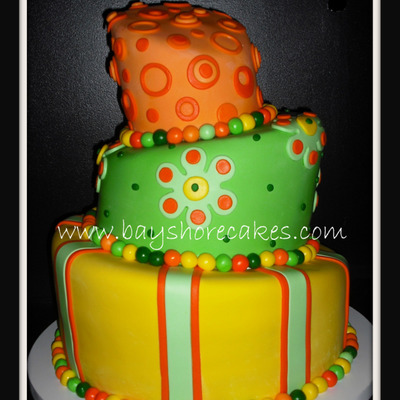 3 Tier Whimsical Wedding Cake