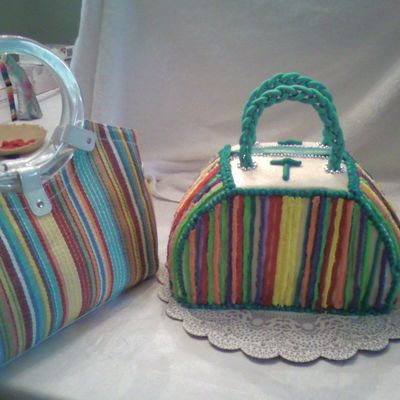 Striped Purse Cake