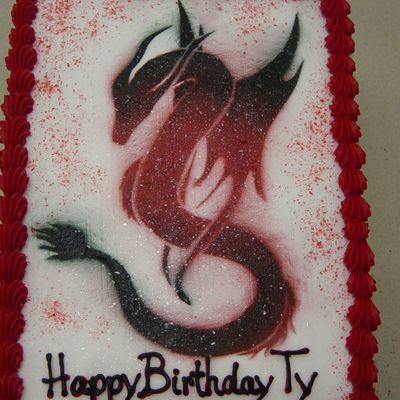 Dragon Cake I Made A Stencil For And Airbrushed