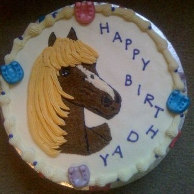 Horse Pic With Gumpaste Horseshoes
