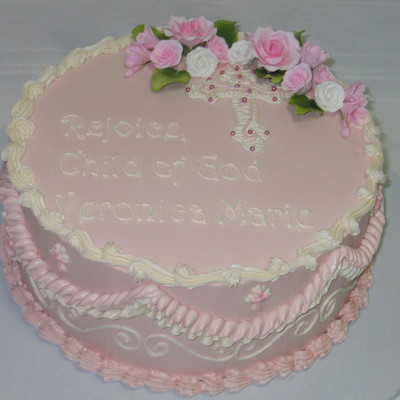 Pink Baptism Cake.