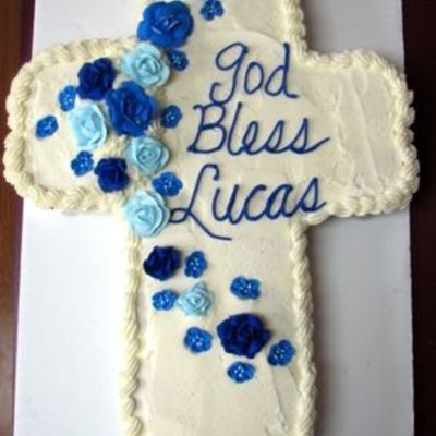 Cross Christening Cupcake Cake