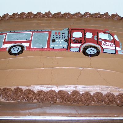 Fire Truck Groom's Cake