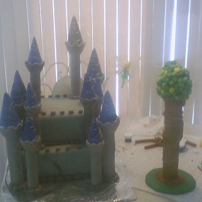 Castle Cake With Tinkerbell Flying