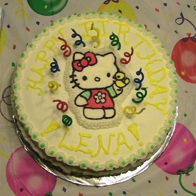 Hello K Itty Birthday Cake