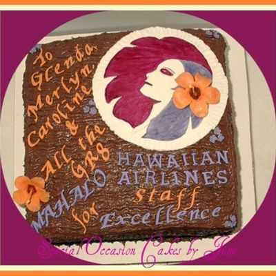 Mahalo Hawaiian Airlines Cake