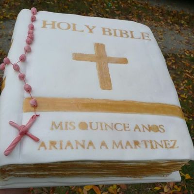 Bible Cake With Fondant Rosery