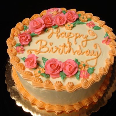 Orange-Pink Birthday Cake