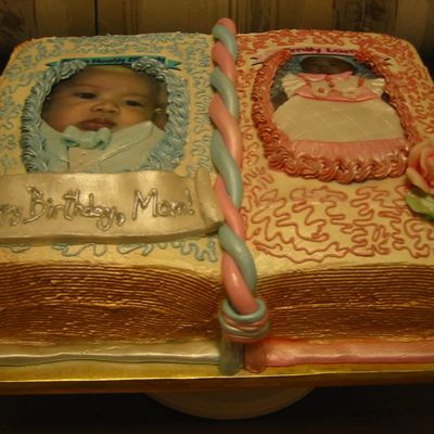Baby Dedication Book Cake
