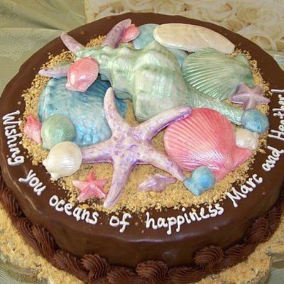 Oceans Of Happiness Bridal Shower Cake