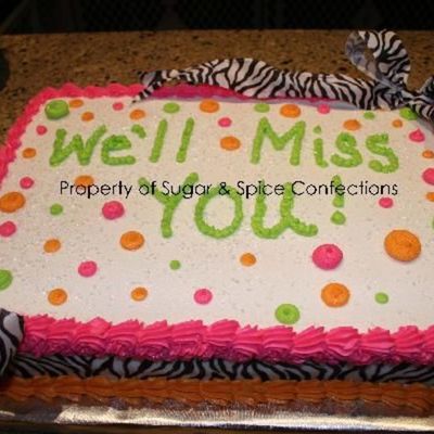 Going Away Sheet Cake