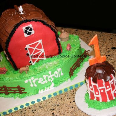 Farm Cake And Silo Smash Cake