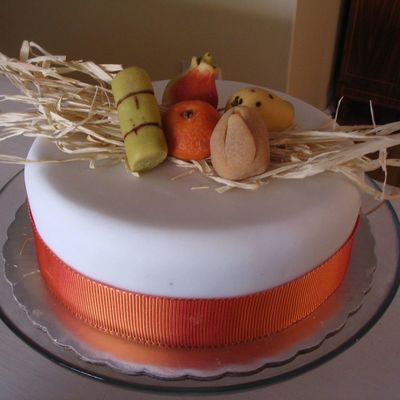 Cake With Marzipan Fruit
