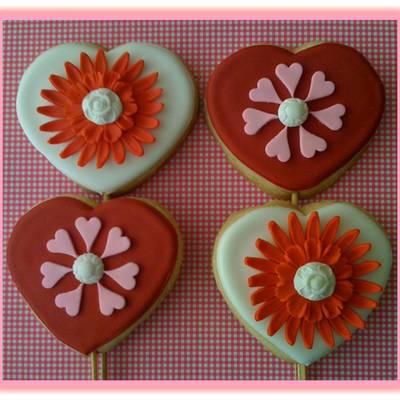 Hearts And Flowers Cookies