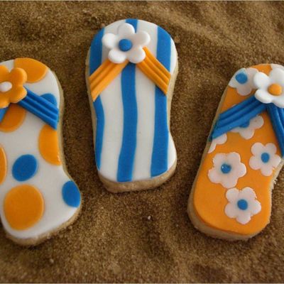 Flip Flops Fondant Cookies