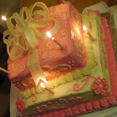 2 Tier Square Birthday Cake