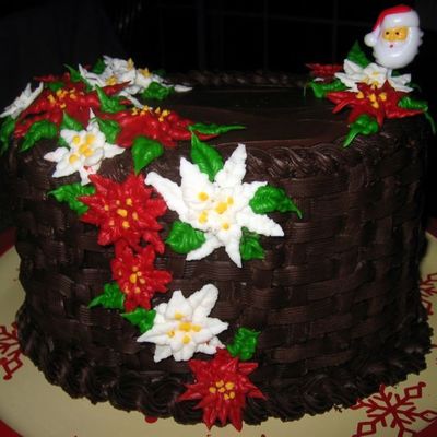 Christmas Poinsettia Basketweave