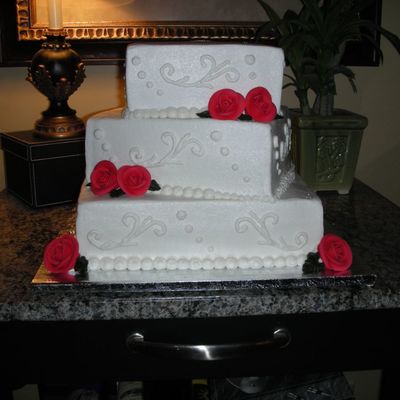 Ivory And Red Roses