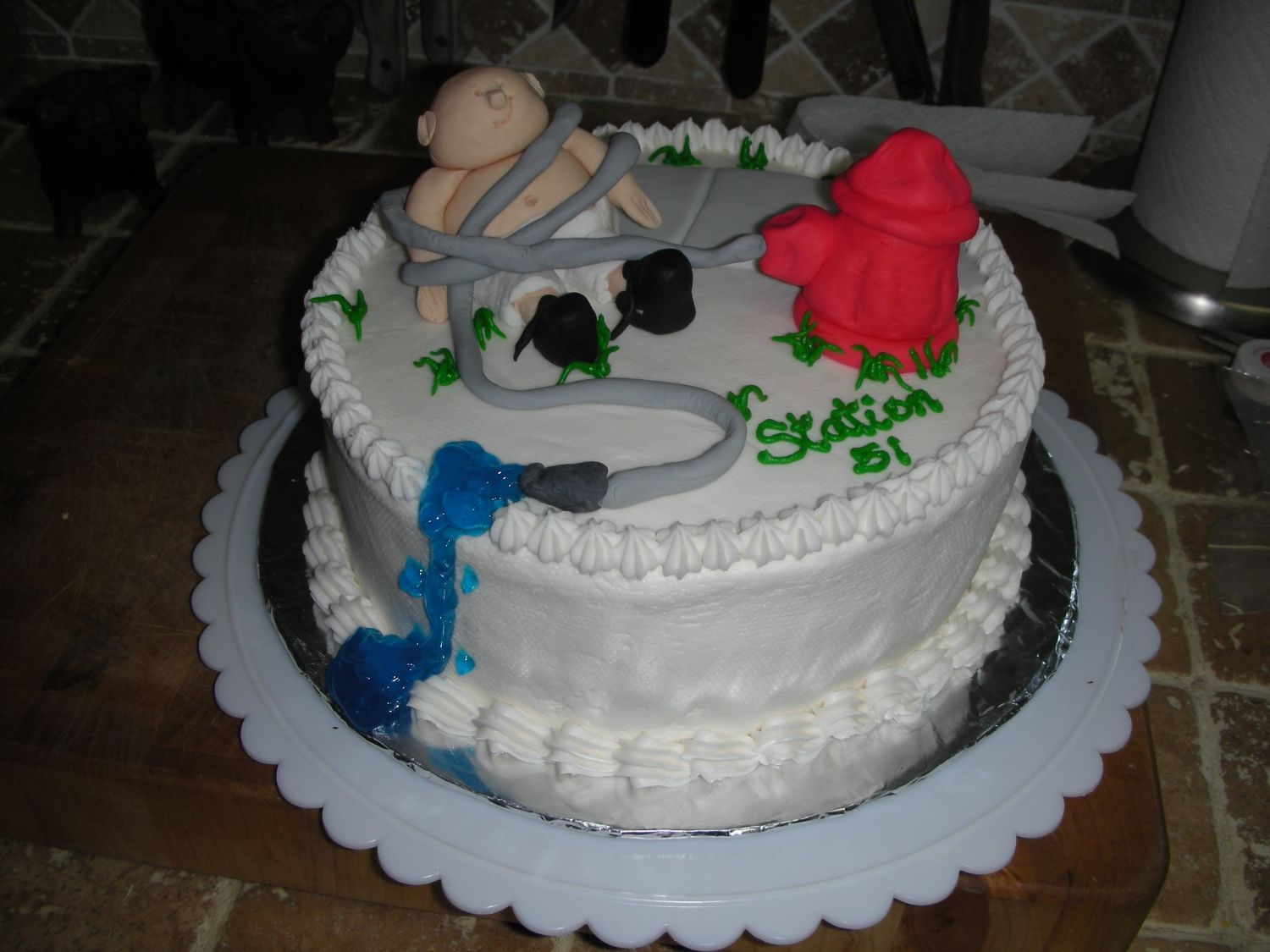 Firefighter Caught By The Hose