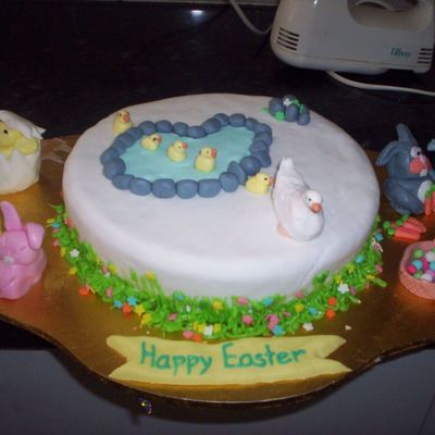 Easter Cake With Fondant Models