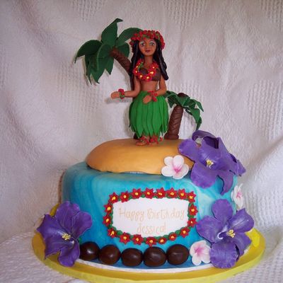 Luau Theme Cake