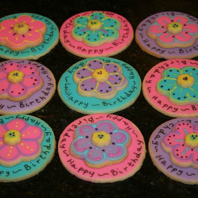 Layered Flower Birthday Cookies