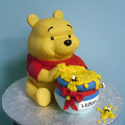 Winnie The Pooh With Hunny Pot And Bees